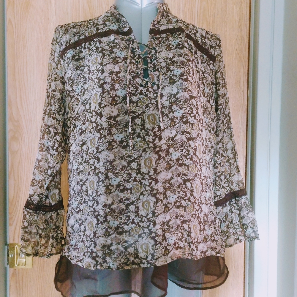 EUC Edward Women's Silk Shell Large Long Sleeve Be